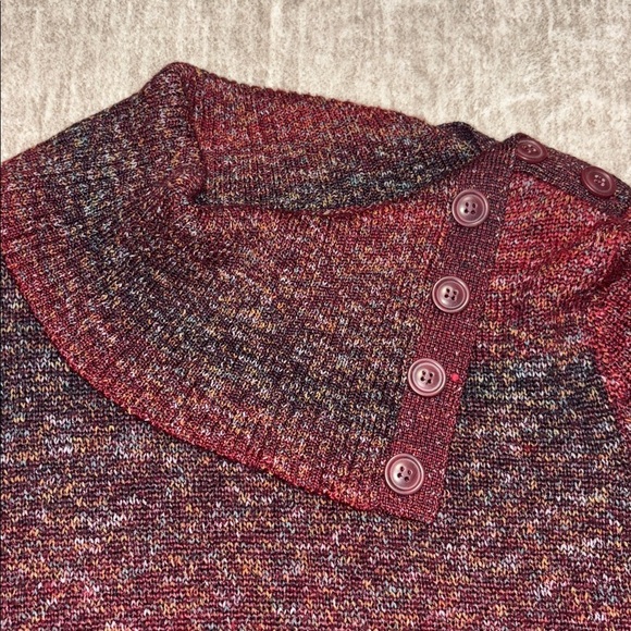 1X button cowl neck sweater gorgeous fall colors Dress Barn soft and cozy! - Picture 2 of 5